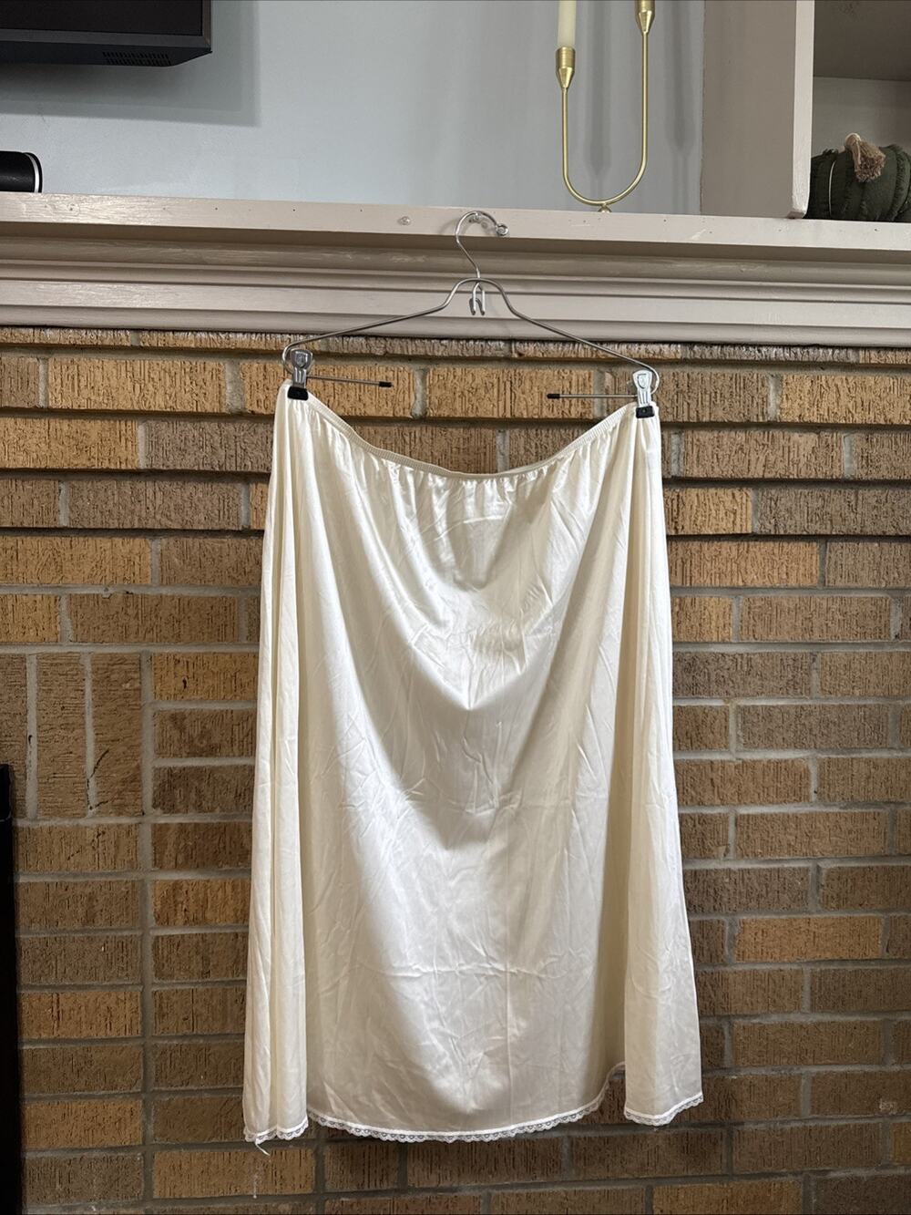 Vanity Fair Half Slip Skirt Lingerie Cream Nylon Vintage Size 3X USA Y2K Lace